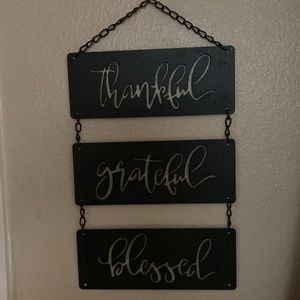 Thankful Grateful Blessed sign